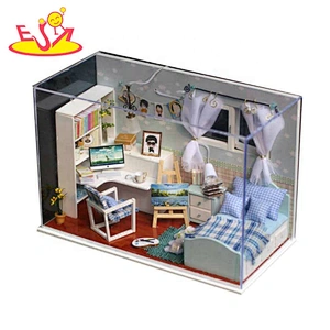 Customize diy wooden miniature doll house for children W06A399
