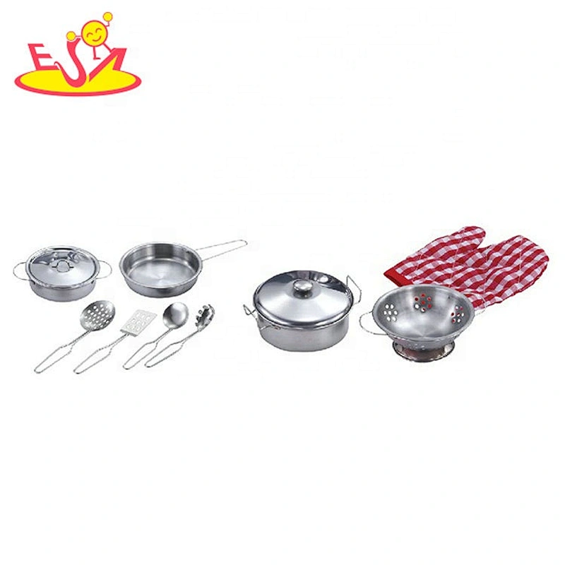 Customize 11 PCS kids metal toy pots and pans set for pretend play M03A014