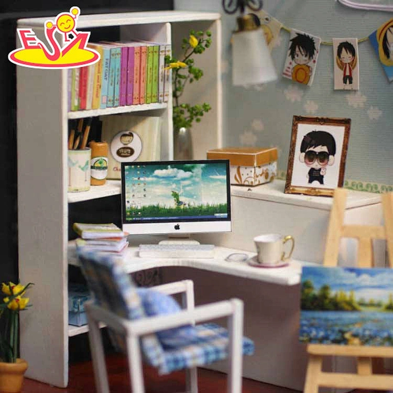 Customize diy wooden miniature doll house for children W06A399