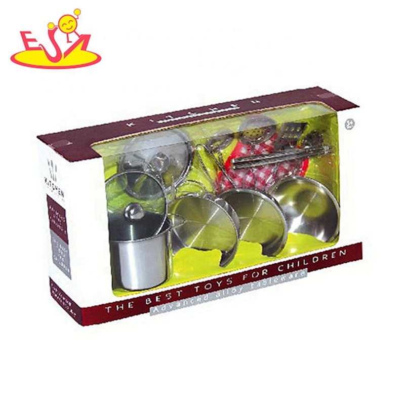 Customize 12 PCS kids stainless steel toy pan set for pretend play M03A012