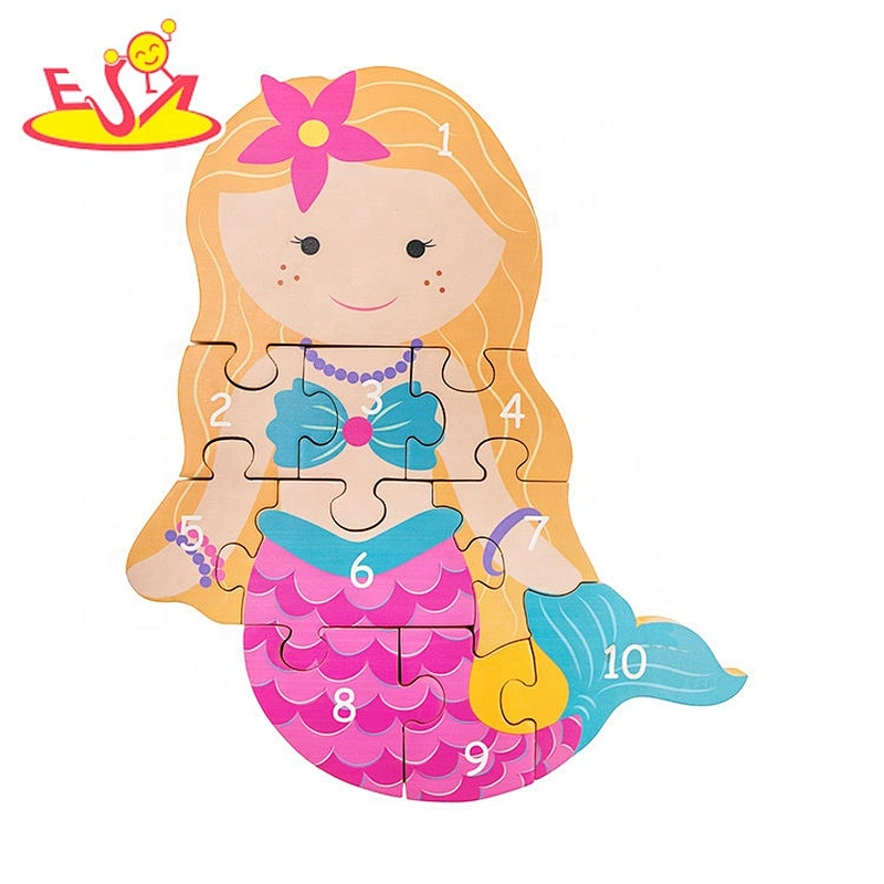 Customize kids cartoon wooden whale jigsaw puzzle with abc W14D120
