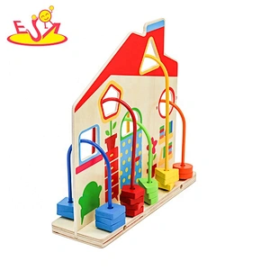 Customize educational wooden activity beads toy for baby W11B268