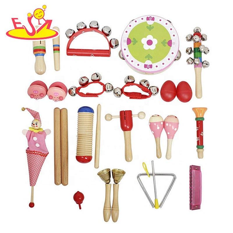 wholesale 22PCS musical wooden toy drum kit for children W07A161