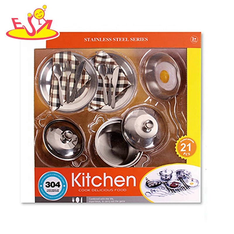 wholesale 10 PCS stainless steel play kitchen pots and pans for children M03A002
