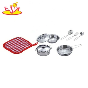 Customize 11 PCS metal toy kitchen pans for children play M03A018
