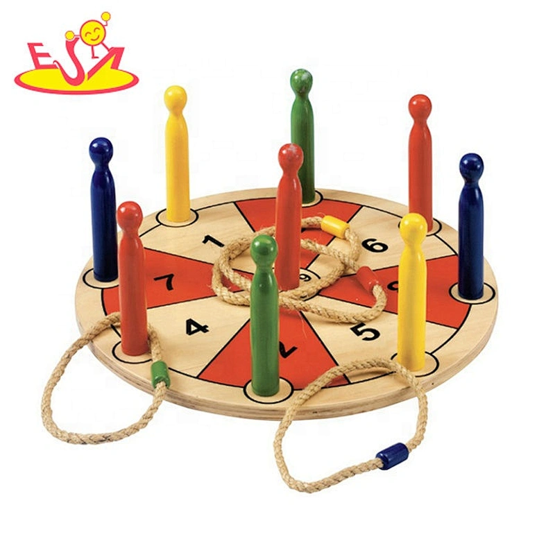 Most popular preschool wooden hook and ring game for kids W01D064