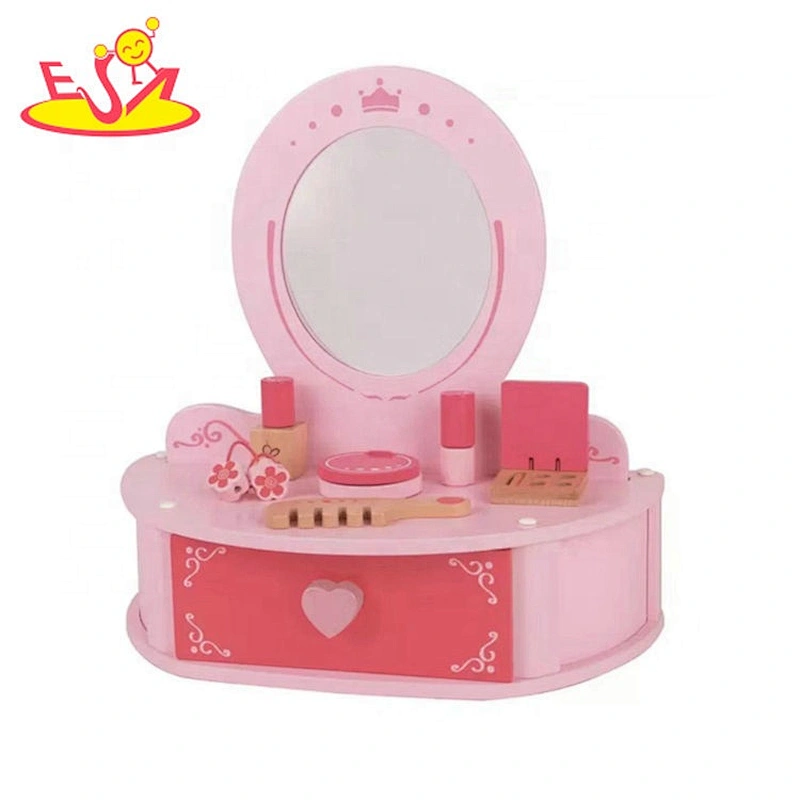 Customize simulation play wooden doll makeup kit for girls W10D270
