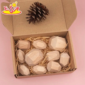 Customize kids natural wooden stone blocks for stacking W13D303