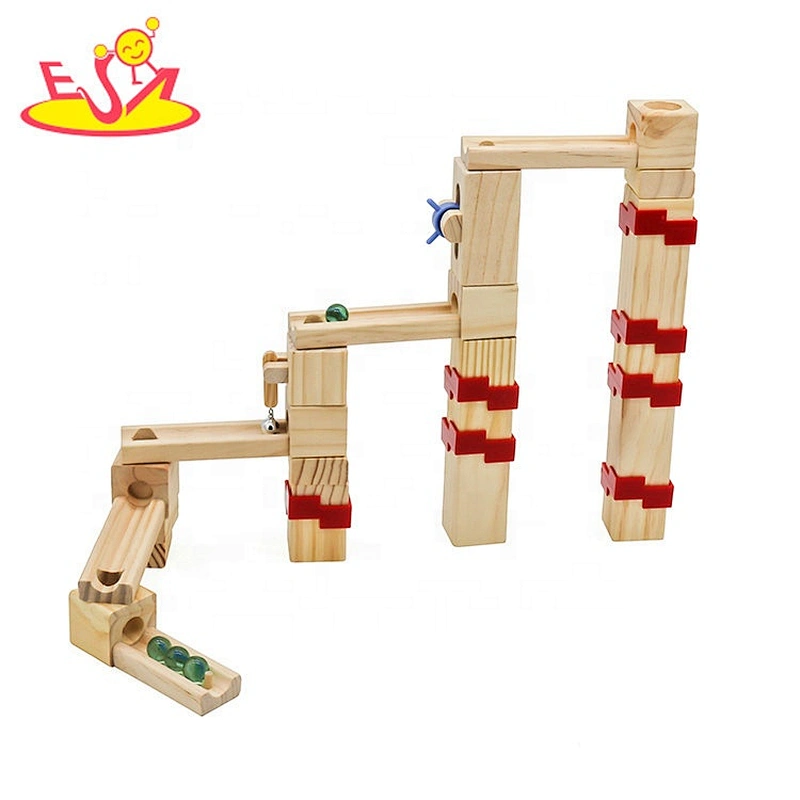 New arrival preschool wooden marble run set for kids W04E107