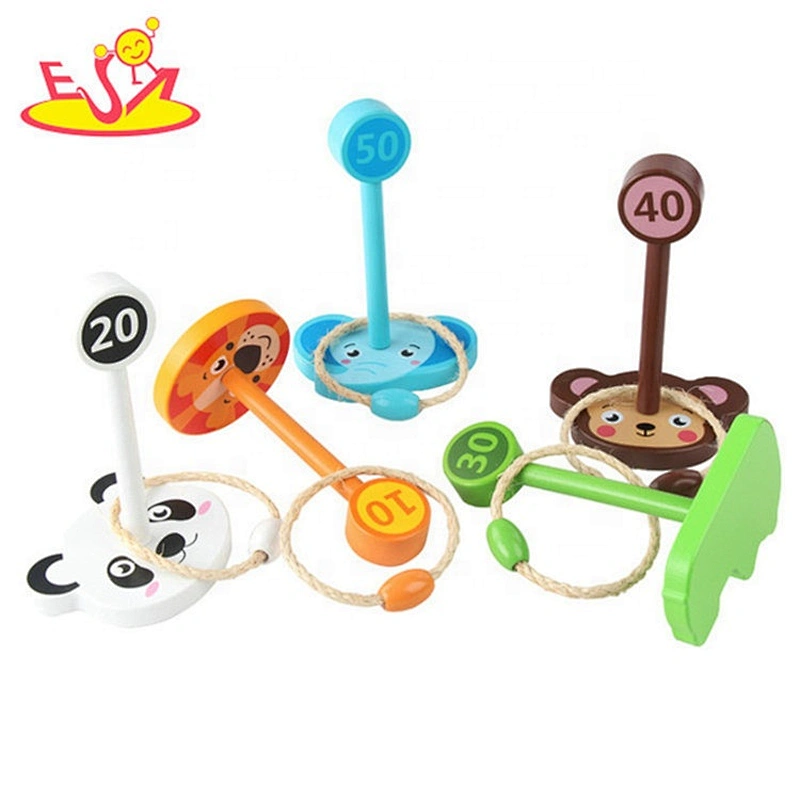 Most popular preschool wooden hook and ring game for kids W01D064