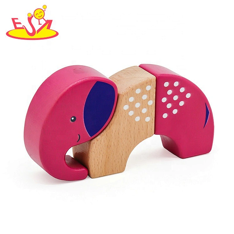 Customize animal wooden magnetic block for kids W14I039