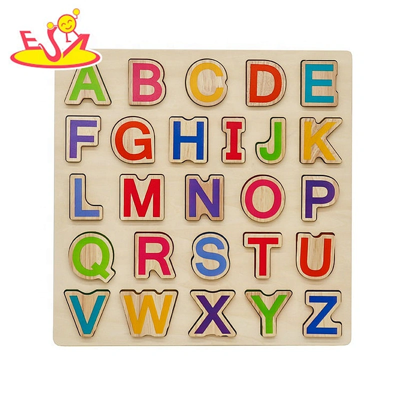 Customize kids educational wooden abc learning toy for sale W14B125