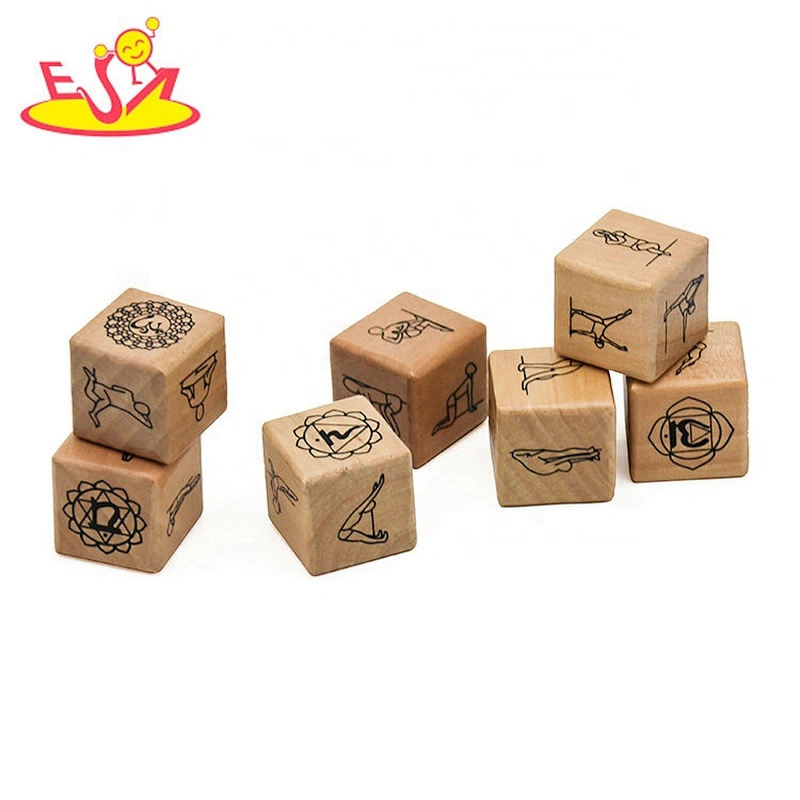hot sale 6 PCS wooden yoga dice with customize W01A361