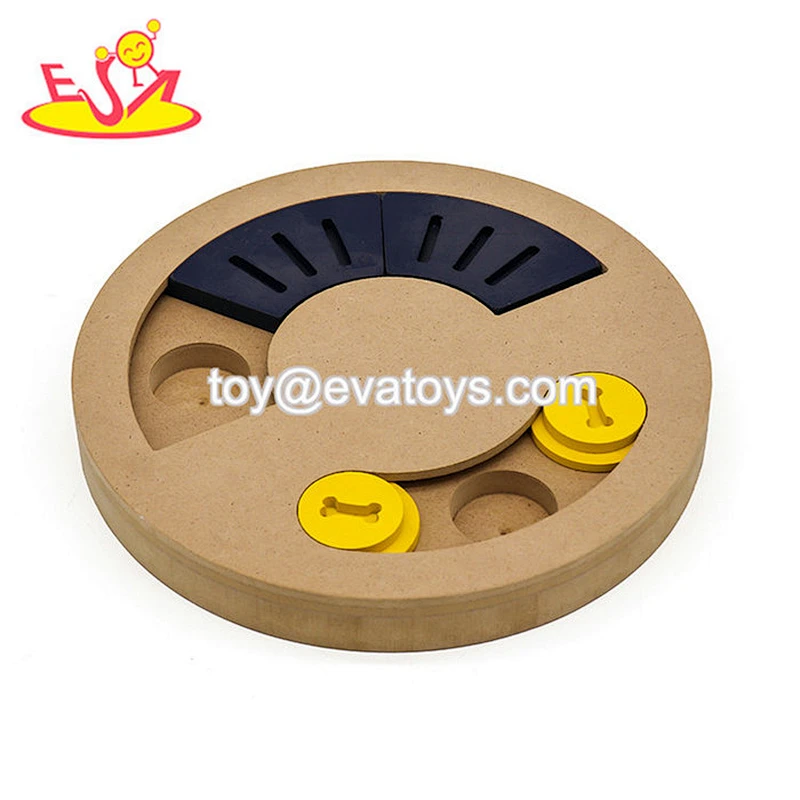 Customize intelligent wooden dog puzzle treat toy for training nosework W06F138