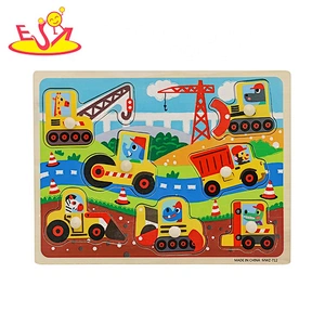 2020 Customize kids wooden car puzzle with knob W14M237