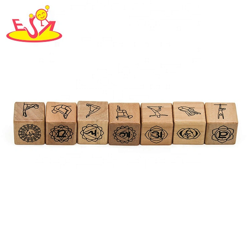 hot sale 6 PCS wooden yoga dice with customize W01A361