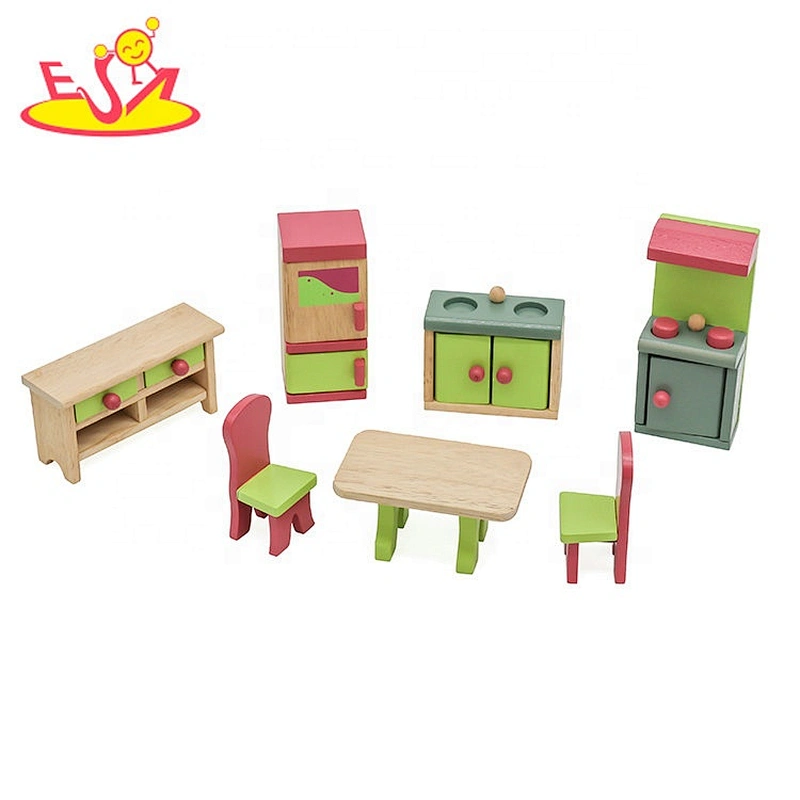 2020 Customize pretend play wooden dollhouse furniture toy for baby W06B101