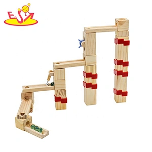 Customize educational wooden marble race track for kids W04E108
