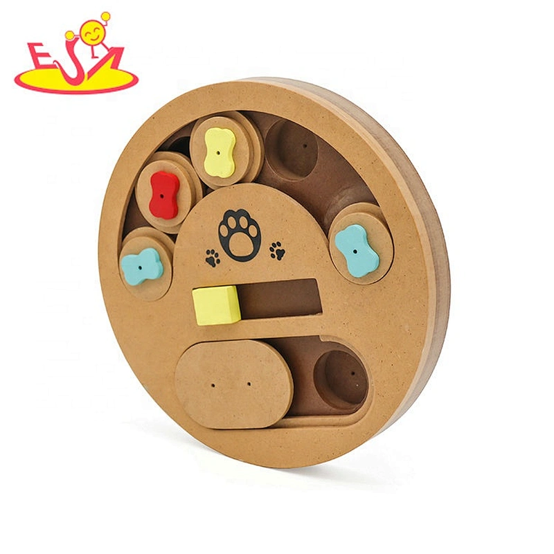 Customize intelligent wooden dog puzzle treat toy for training nosework W06F138
