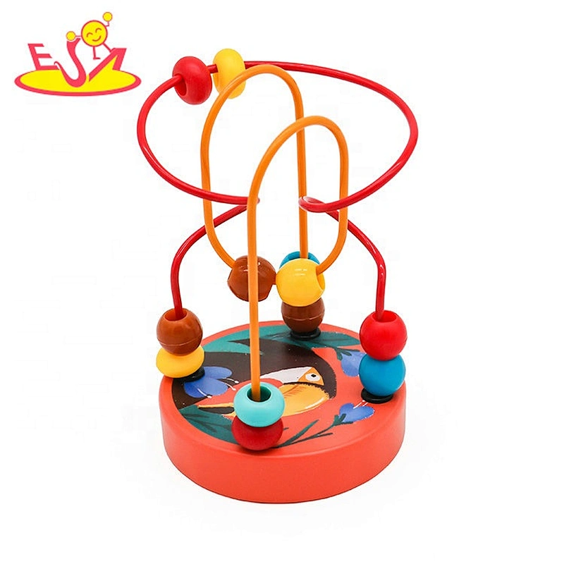 Customize educational wooden baby toy beads on wire W11B264