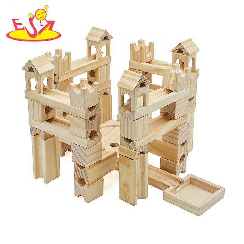 New arrival preschool wooden marble run set for kids W04E107