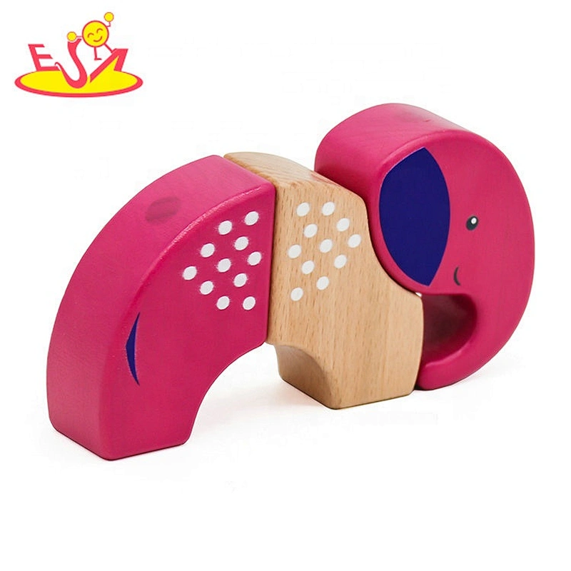 Customize animal wooden magnetic block for kids W14I039
