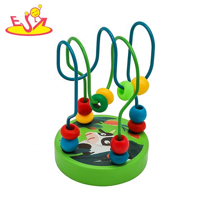 Customize educational wooden baby toy beads on wire W11B264