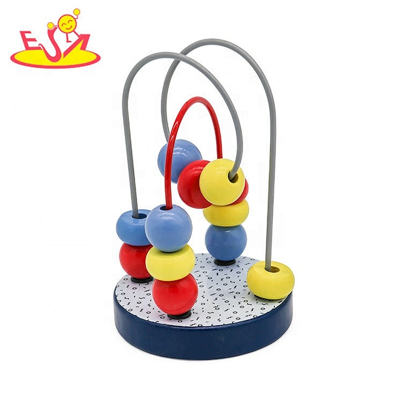 Customize colored infant wooden bead maze for early education W11B263