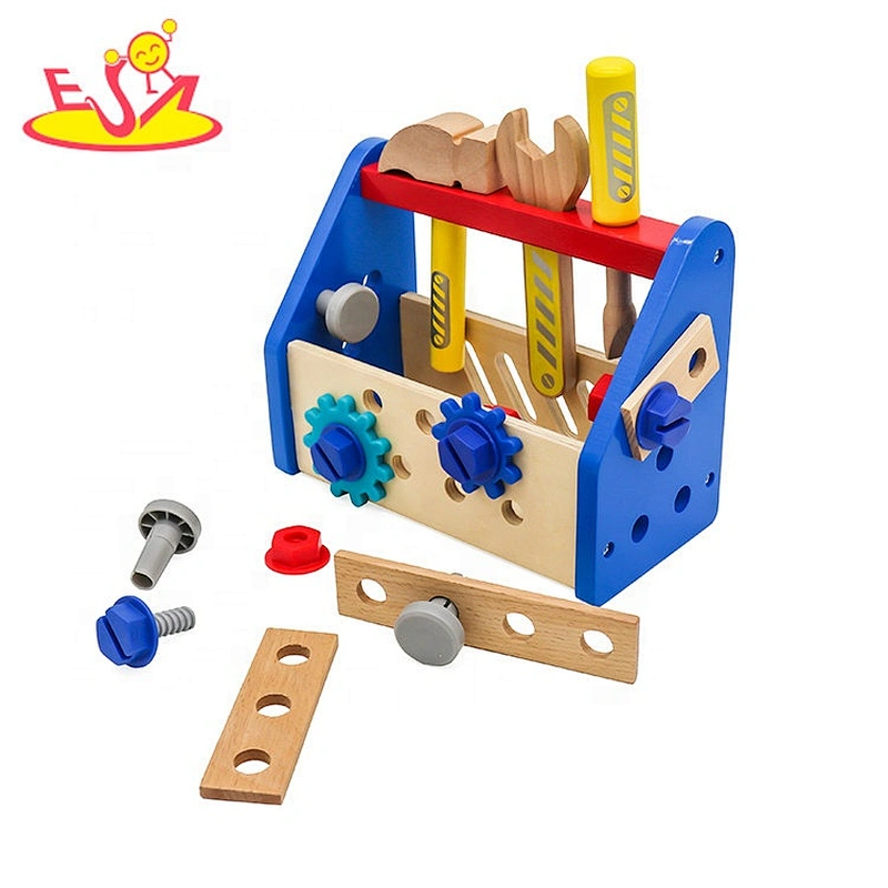 Customize educational wooden drill & learn toolbox for kids W03D135