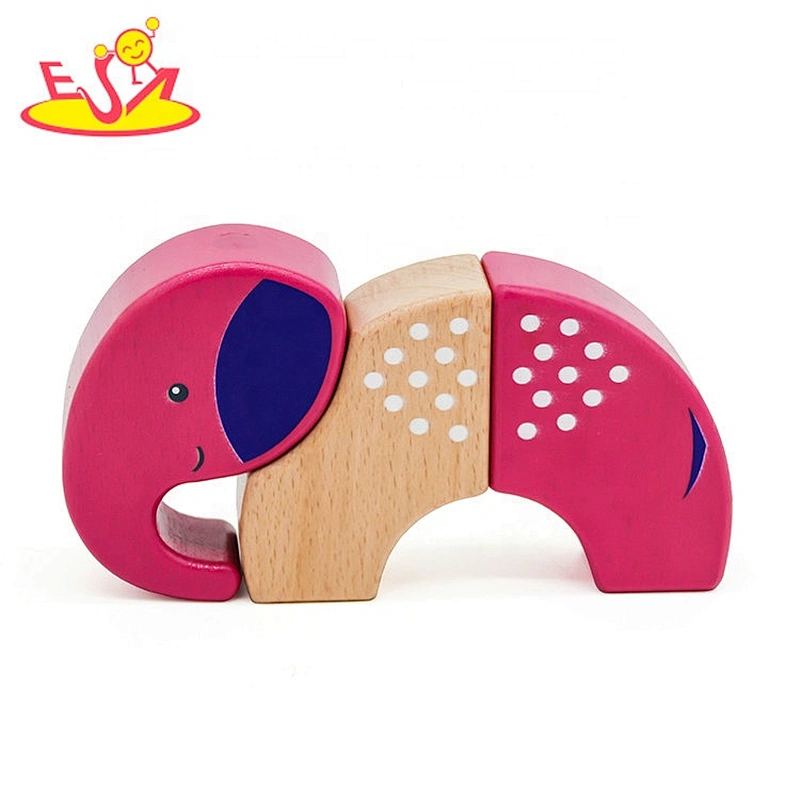 Customize animal wooden magnetic block for kids W14I039