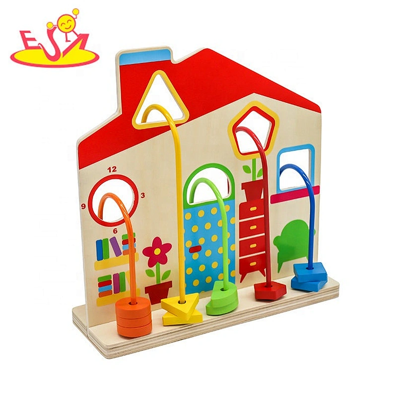 Customize educational wooden activity beads toy for baby W11B268