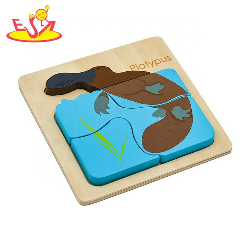2020 Customize platypus shape wooden animal puzzle for kids W14D117