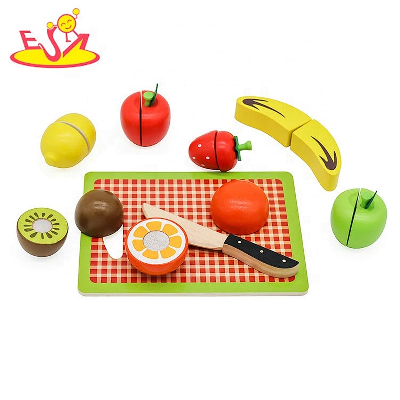 New hottest pretend play wooden cutting food set toy for children W10B357