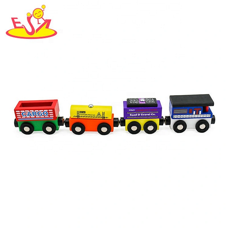 wholesale mini wooden magnetic train toy set for children W04A480