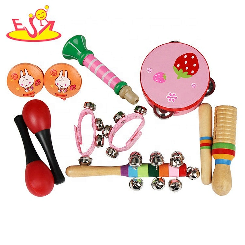 wholesale 10PCS wooden baby music set for percussion W07A163