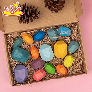 Customize 16PCS wooden stone building blocks toy for children W13D300