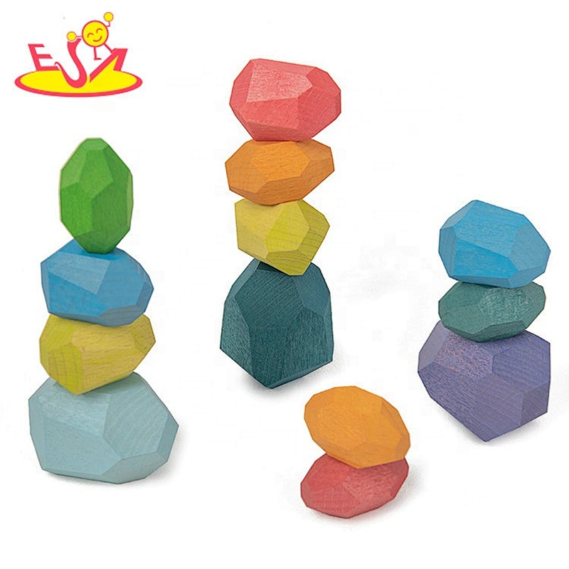 Customize 16PCS wooden stone building blocks toy for children W13D300