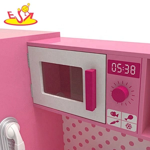 Customize multifunction pink wooden kitchen play set for girls W10C597D