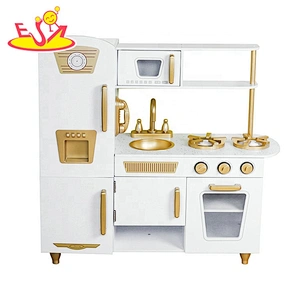 Ready to ship pink wooden toys kitchen play set for girls W10C566