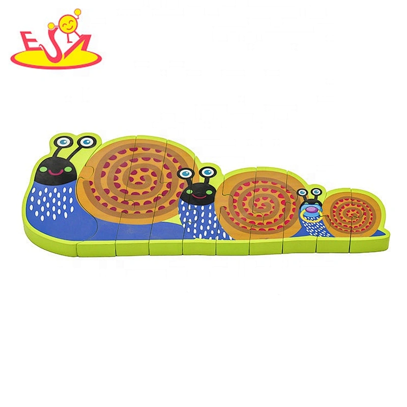 Customize cartoon wooden snail jigsaw puzzle for kids W14D122