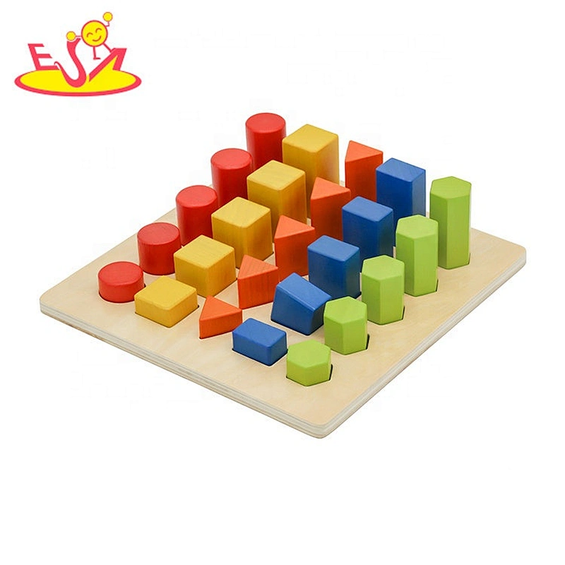 Customize colored wooden montessori knobless cylinders for kids W13E120