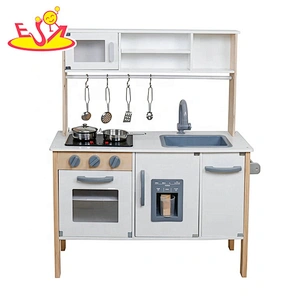 2020 New released kids wooden pretend play kitchen toys with electronic function W10C467D