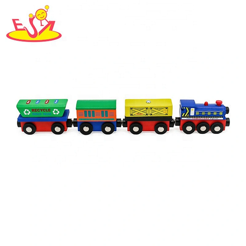 wholesale mini wooden magnetic train toy set for children W04A480