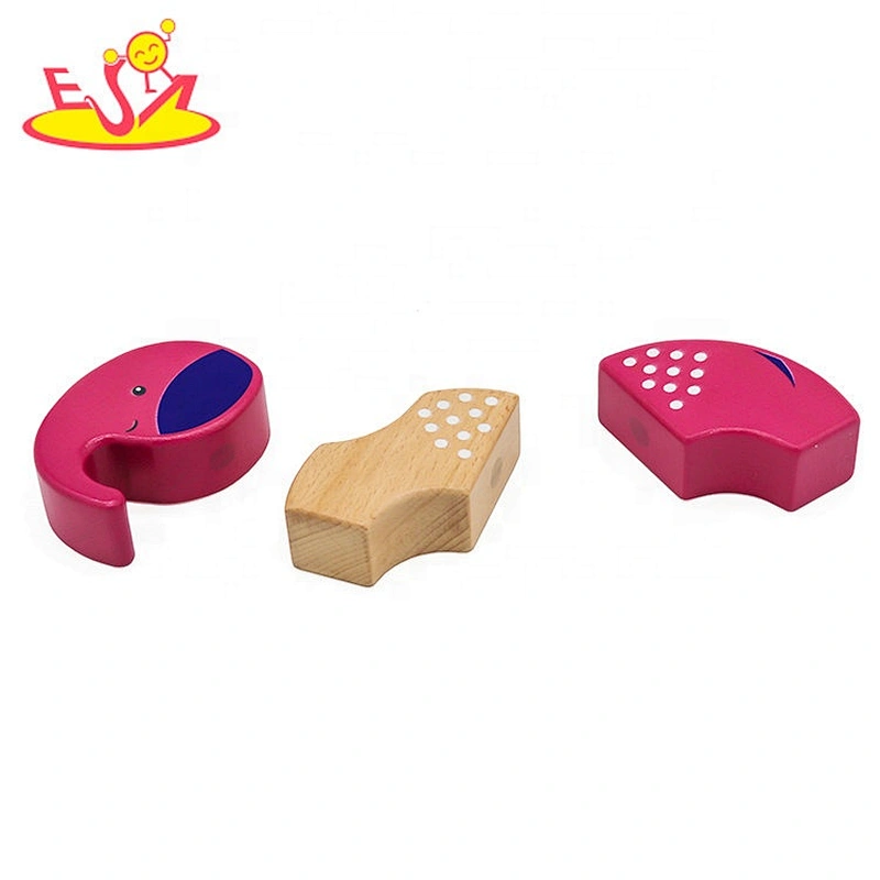 Customize animal wooden magnetic block for kids W14I039