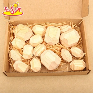 Customize kids wooden stone stacking toys for children W13D304