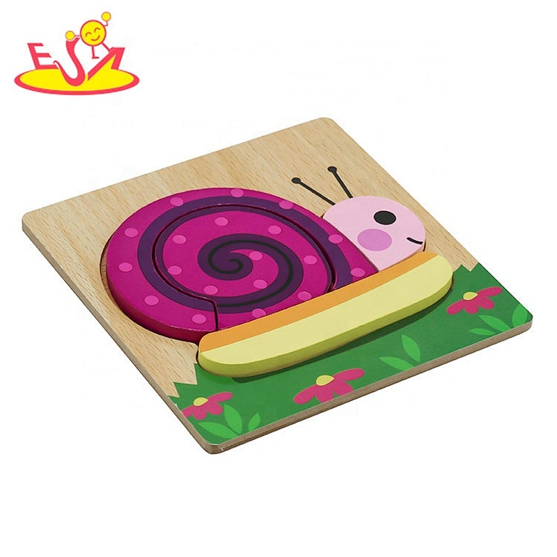 Customize cartoon wooden snail puzzle toy for chikdren W14D144