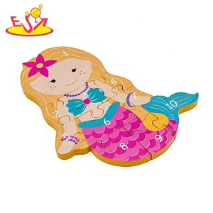 Customize kids cartoon wooden whale jigsaw puzzle with abc W14D120
