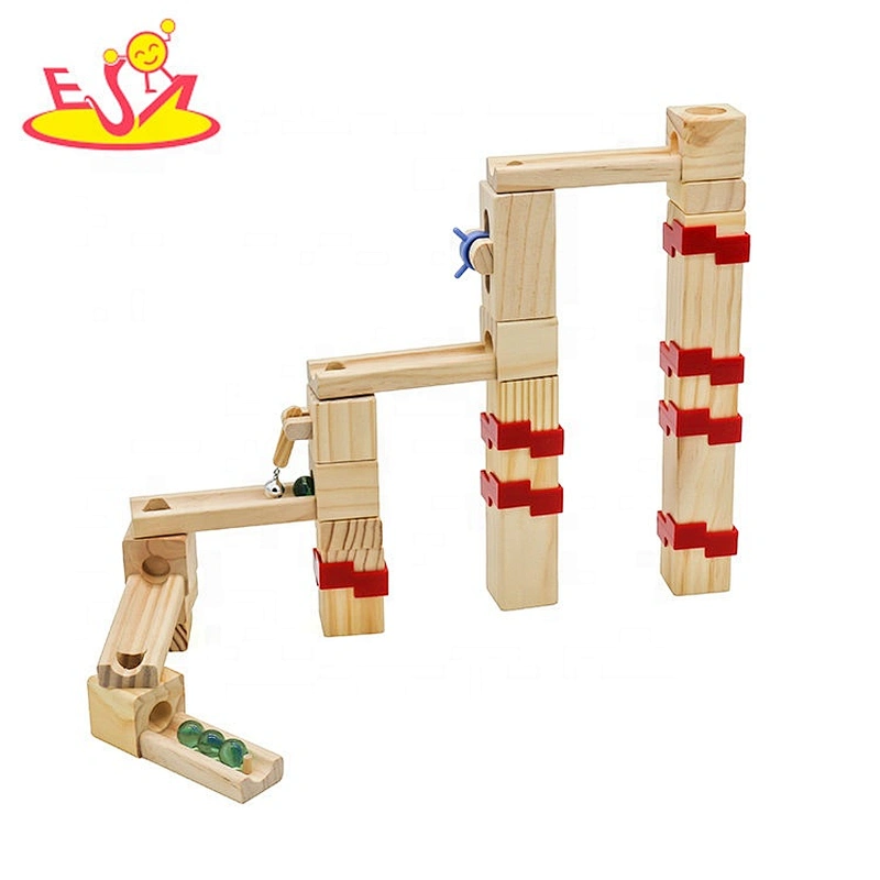 New arrival preschool wooden marble run set for kids W04E107