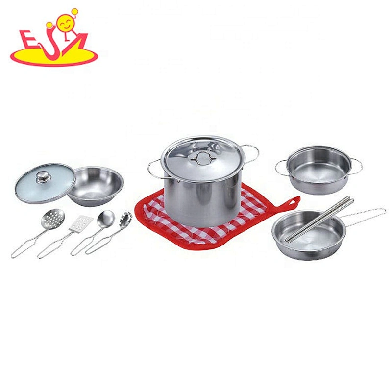 Customize 12 PCS kids stainless steel toy pan set for pretend play M03A012
