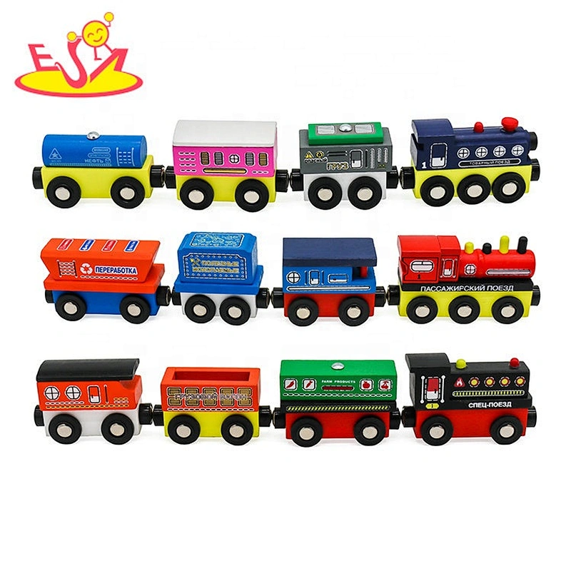 wholesale mini wooden magnetic train toy set for children W04A480